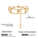 زاویه دیگر دستبند استیل ضدزنگ آبکاری طلای ۱۸ عیار برند J&D کد JDB0304045