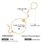 دستبند زنجیری و مهره‌ای و انگشتی از استیل ضدزنگ با آبکاری طلای ۱۸ عیار برند J&D - تصویر 7