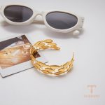 نمای نزدیک دستبند چندتایی آبکاری طلای ۱۸ عیار برند J&D کد JDB0306057
