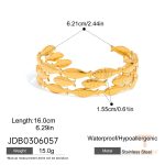 دستبند سه لایه کلاسیک طرح دریایی و هندسی از استیل ضدزنگ با آبکاری طلای ۱۸ عیار برند J&D - تصویر 7