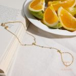 نمای نزدیک دستبند آبکاری طلای ۱۸ عیار نگین‌دار برند J&D کد JDB0306060