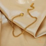 دستبند استیل ضدزنگ آبکاری طلای ۱۸ عیار برند J&D کد JDB201047-1