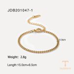 تصویر محصول دستبند آبکاری طلای ۱۸ عیار برند J&D کد JDB201047-1