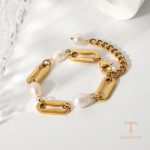 جزییات زنجیر و قفل دستبند آبکاری طلای ۱۸ عیار کد JDB201069