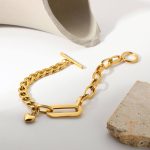 نمای نزدیک النگو آبکاری طلای ۱۸ عیار برند J&D کد JDB201120