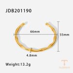 دستبند مینیمال از استیل ضدزنگ با آبکاری طلای ۱۸ عیار برند J&D - تصویر 7