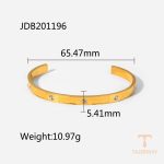 دستبند النگویی با نگین زیرکن از استیل ضدزنگ برند J&D - تصویر 7