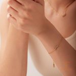 جزییات زنجیر و قفل دستبند آبکاری طلای ۱۸ عیار کد JDB2012615