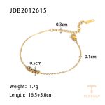 دستبند زنجیری چارم‌دار با نگین اتمی از استیل ضدزنگ با آبکاری طلای ۱۸ عیار برند J&D - تصویر 7