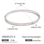 النگوی کلاسیک با نگین زیرکن سفید و قرمز از استیل ضدزنگ با آبکاری رودیوم برند J&D - تصویر 7