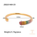 تصویر محصول النگو آبکاری طلای ۱۸ عیار نگین‌دار برند J&D کد JDB201489-CR