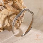 جزییات زنجیر و قفل دستبند آبکاری طلای سفید (رادیوم) طول 6.02 سانتی‌متر کد JDB2405015-S