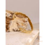 جزییات زنجیر و قفل دستبند آبکاری طلای ۱۸ عیار طول 6 سانتی‌متر کد JDB2407005