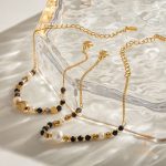 زاویه دیگر دستبند استیل ضدزنگ آبکاری طلای ۱۸ عیار برند J&D کد JDB2409010 JDB2409011