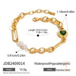 تصویر محصول دستبند قلب آبکاری طلای ۱۸ عیار نگین‌دار برند J&D کد JDB2409014