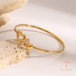 زاویه دیگر النگو استیل ضدزنگ آبکاری طلای ۱۸ عیار برند J&D کد JDB2409018