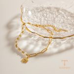 جزییات زنجیر و قفل دستبند آبکاری طلا طول 16 سانتی‌متر کد JDBW2303009