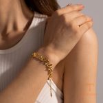 النگو استیل ضدزنگ آبکاری طلای ۱۸ عیار برند J&D کد JDBW2306014