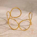 زاویه دیگر النگو استیل ضدزنگ آبکاری طلای ۱۸ عیار برند J&D کد JDBW2407007