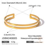 نمای نزدیک دستبند چندتایی آبکاری طلای ۱۸ عیار برند J&D کد JDBW2408005
