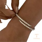 زاویه دیگر النگو استیل ضدزنگ آبکاری طلای سفید (رادیوم) برند J&D کد JDBW2408015-S
