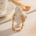 جزییات زنجیر و قفل دستبند آبکاری طلای ۱۸ عیار طول 23 سانتی‌متر کد JDWB2302019