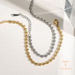 جزییات زنجیر و قفل دستبند آبکاری طلای ۱۸ عیار کد JDWB2303003-S