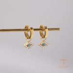 نمای مدل قفل و اتصالات گوشواره آویز آبکاری طلای ۱۸ عیار PVD کد JDE0107037