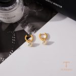 تصویر محصول گوشواره آویز آبکاری طلای ۱۸ عیار PVD نگین اتمی برند J&D کد JDE0107037