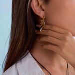 نمای مدل قفل و اتصالات گوشواره آبکاری طلای ۱۸ عیار وزن 15 گرم کد JDE0112052