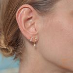 تصویر محصول گوشواره آبکاری طلای ۲۴ عیار نگین‌دار برند J&D