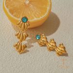 نمای مدل قفل و اتصالات گوشواره آبکاری طلای ۱۸ عیار کد JDE0302006