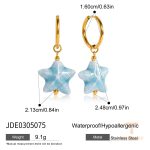 گوشواره طرح ستاره دریایی از استیل ضدزنگ با آبکاری طلای ۱۸ عیار برند J&D - تصویر 7