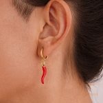 نمای بیشتر گوشواره آویز بلند نگین‌دار زنانه کد JDE0305081
