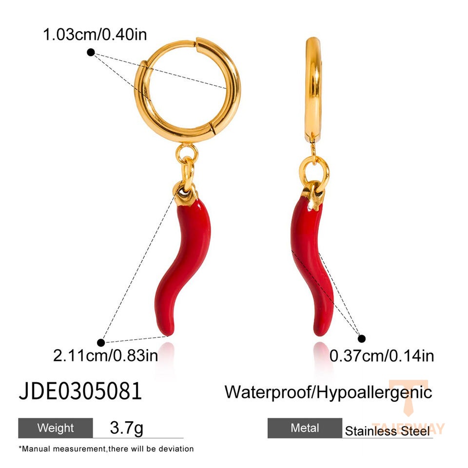 تصویر محصول گوشواره آویز بلند آبکاری طلای ۱۸ عیار نگیندار برند J&D کد JDE0305081