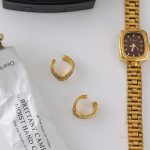 نمای مدل قفل و اتصالات گوشواره آبکاری طلای ۱۸ عیار کد JDE0306073