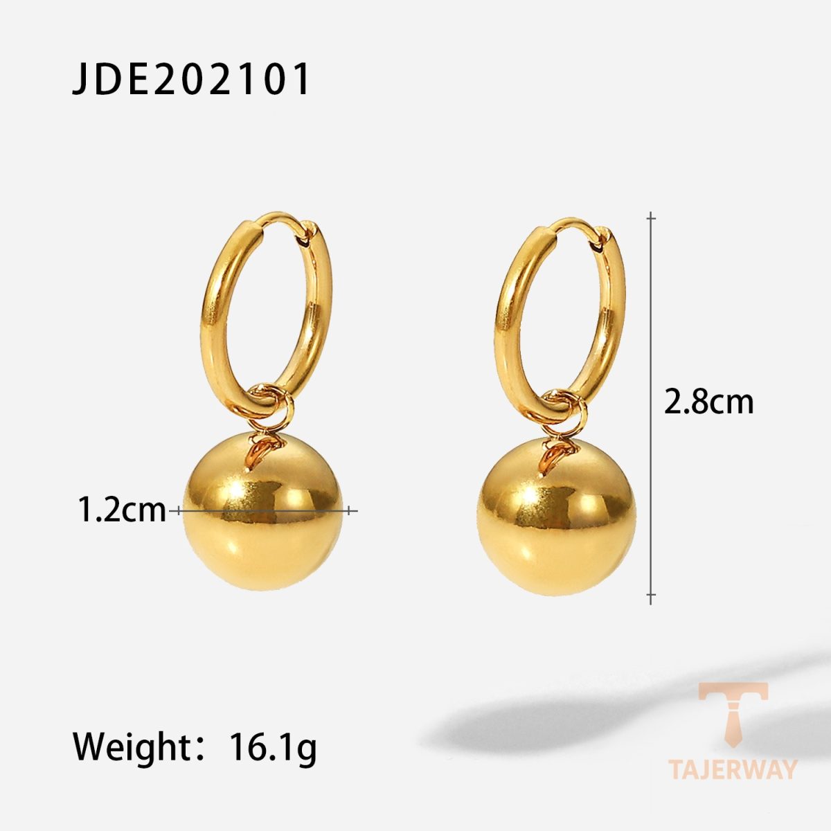 گوشواره حلقه‌ای از استیل ضدزنگ برند J&D - تصویر 7
