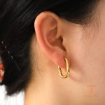 تصویر محصول گوشواره هاگی آبکاری طلای سفید (رادیوم) برند J&D کد JDE202131