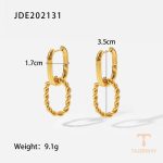 گوشواره هاگی از استیل ضدزنگ برند J&D - تصویر 7