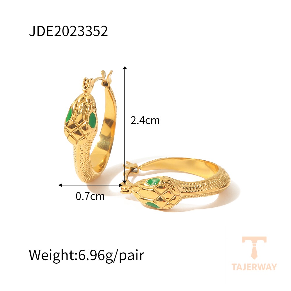 گوشواره حلقهای از استیل ضدزنگ با آبکاری طلای ۱۸ عیار PVD برند J&D - تصویر 7