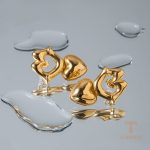 تصویر محصول گوشواره قلب آبکاری طلای ۱۸ عیار PVD برند J&D کد JDE2310006