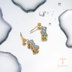 نمای مدل قفل و اتصالات گوشواره آویز آبکاری طلای ۱۸ عیار کد JDE2312002