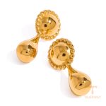 گوشواره آویز استیل ضدزنگ آبکاری طلای ۱۸ عیار برند J&D کد JDE2408059
