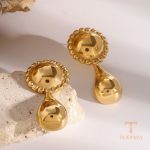 نمای مدل قفل و اتصالات گوشواره آویز آبکاری طلای ۱۸ عیار کد JDE2408059