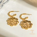 زاویه دیگر گوشواره استیل ضدزنگ آبکاری طلای ۱۸ عیار برند J&D کد JDEW2404045