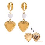 نمای نزدیک گوشواره آبکاری طلای ۱۸ عیار PVD نگین‌دار برند J&D کد JDEW2409046