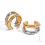 تصویر محصول گوشواره آبکاری طلای ۱۸ عیار برند J&D کد JDEW2409049