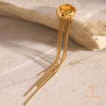 نمای مدل قفل و اتصالات گوشواره آبکاری طلای ۱۸ عیار کد JDEW2409060