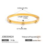 زاویه دیگر النگو استیل ضدزنگ آبکاری طلای ۱۸ عیار برند J&D کد JDB0304025