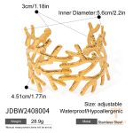 زاویه دیگر النگو استیل ضدزنگ آبکاری طلای ۱۸ عیار برند J&D کد JDBW2408004